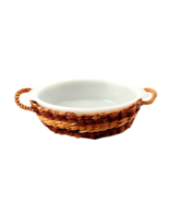Anchor Hocking Baking Dish White with Woven Serving Basket 1.5 Qt - $12.19