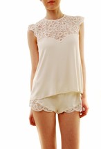 FOR LOVE &amp; LEMONS Womens Pyjama Top Daisy Elegant Stylish Ivory Size S  - £50.83 GBP
