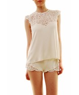 FOR LOVE &amp; LEMONS Womens Pyjama Top Daisy Elegant Stylish Ivory Size S  - £51.75 GBP