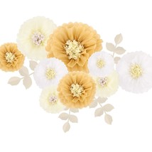 Tissue Paper Chrysanth Flowers Paper Leaves Diy Crafting For Rustic Wedding Back - £22.19 GBP