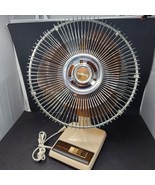 Vintage Galaxy Oscillating Fan K1-CR Brown Blades Chrome Wire HIGH SPEED... - £39.58 GBP