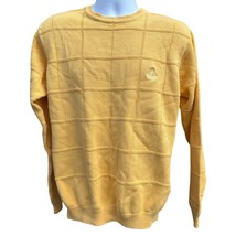 Vintage Mens M Heavy Weight Windowpane yellow izod sweater Crewneck Hong... - $33.24