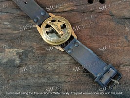 Custom Engraved Antique Vintage Elgin Wristwatch Brass Sundial Compass Gift - £18.06 GBP+