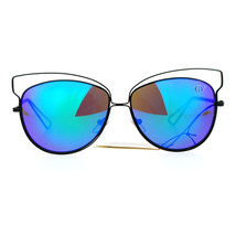 Mariposa Cateye Gafas de Sol Mujer Metal con Cable Rim Modernas - £10.48 GBP