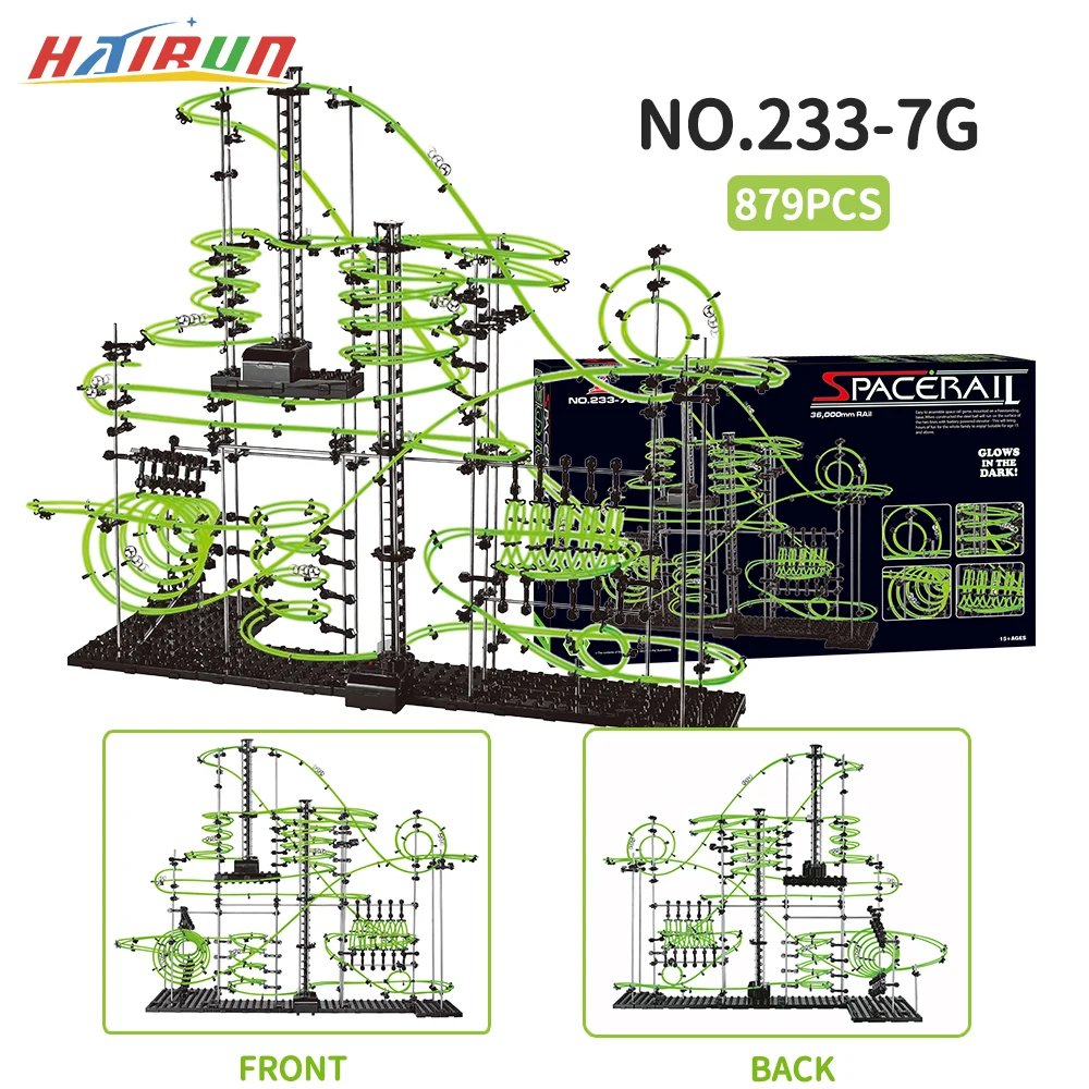 879Pcs Spacerail Circuito Canicas Luminous Roller Coaster Set Toys Child... - £204.38 GBP