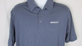 Men&#39;s District Made WRIGLEY steel blue Short Sleeve Polo shirt XL - £10.27 GBP