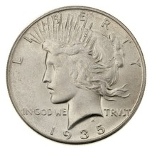 1935 $1 Silver Peace Dollar in Choice BU Condition, Excellent Eye Appeal - $197.99