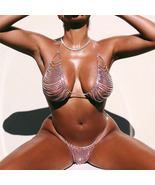Sexy rhinestone Blingbling Bikini Sets  Body Chain Club Rave Clothing - £58.63 GBP
