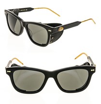 GUCCI Guilloché 0671 Black Stud Leather Blinker Unisex Sunglasses GG0671S 001 - £493.32 GBP