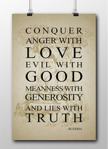 Buddha Quotes Motivational Inspiration Quotes Conquer Anger With Love Wall Decor - £20.12 GBP+