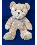 Fine Toy Co. 14&quot; Plush Fuzzy Brown Bear With Bow Tie Stuffed Toy  - £19.29 GBP