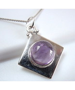 Amethyst Pendant 925 Sterling Silver Sphere on Square New Cube Round - £9.89 GBP