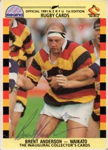 Brent Anderson Waikatu Team 1991 New Zealand Rugby Hand Signed Card Photo - £10.15 GBP