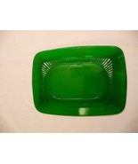 Vintage dark green depression glass rectangular platter/plate, 10.75&quot;x8&quot; - £16.28 GBP