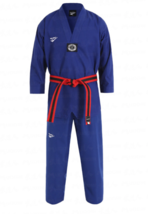 PROSPECS V-Neck Taekwondo Uniform Blue Sports Training Dobok Jacket Pant... - $48.72+