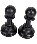 2 Plastic Black Chess Pawn Pieces Staunton with Felt Bottom - $17.82