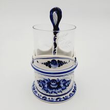 Gzhel Cup Glass Holder crystal lead glass tea spoon set Signed - €56,39 EUR Gzhel Cup Glass Holder crystal lead glass tea spoon set Signed - €56,39 EUR