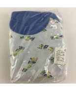 Vintage Feety Pajamas Kids Size 3 Choo Choo Train Blue Trim Footed Sleep... - $27.18