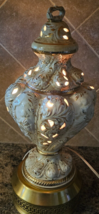 Vintage Italian Style Porcelain Gold &amp; Ivory Urn Lamp Capodimonte - £69.63 GBP