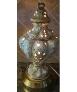 Vintage Italian Style Porcelain Gold &amp; Ivory Urn Lamp Capodimonte - $87.11