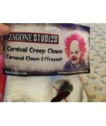 Zagone Studios Carnival Creep, Evil Clown Latex Face Half Mask with Red ... - £40.06 GBP
