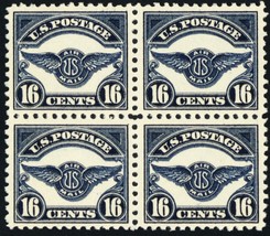 C5, Mint VF/XF NH 16¢ Block of Four Airmail Stamps CV $480 * Stuart Katz - £281.57 GBP