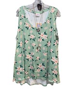 NWT New Release LuLaRoe Medium Green Daisies Floral KRISTINA Oversized T... - $35.63