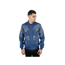 Mens Platini Bamber Jacket with Lion Rhinestone Design Zip up BMJ8133 Blue image 7