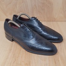 Vintage Florsheim Mens Oxfords 9 B The Royal Imperial Black Wing Tip Dress Shoes - £47.28 GBP