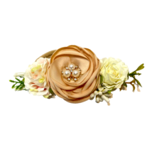 Vintage Handmade Floral Infant Headband or Adult Wrist Corsage 5 x 2.5 inches - £10.59 GBP