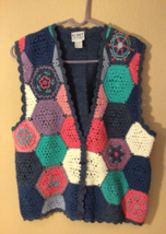Koret City Blues Womens Petites Small Blue Sweater Vest Knit Grandma Vintage S - £12.46 GBP