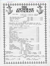 The Anchorage Restaurant Menu Annapolis Maryland Naval Academy  - £14.24 GBP