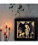Handmade Wall Art of organic material Sikki Grass with frame Woman and W... - £37.98 GBP