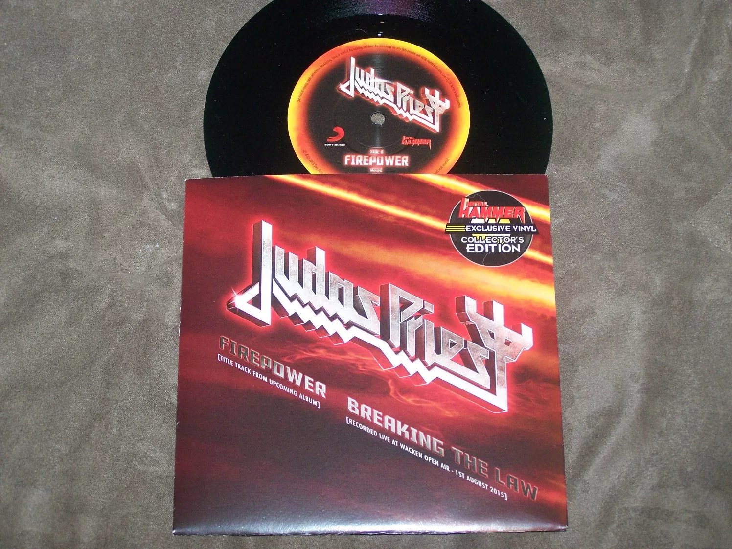 JUDAS PRIEST FIREPOWER BREAKING THE LAW 7&#39;&#39; VINYL - $35.64