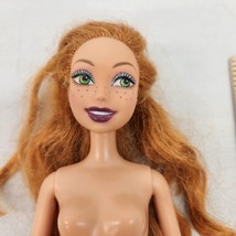 My Scene Kenzie Doll Getting Ready Red Hair Freckles Green Eyes Earrings Nude - £18.97 GBP