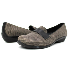 Dansko Womens EU 37 Oksana Snakeskin Print Loafer Leather Gray Slip On C... - $38.52