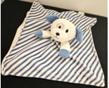 Kidgets Puppy Dog Baby Security Blanket Lovey White Blue Stripes - $19.25