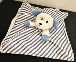 Kidgets Puppy Dog Baby Security Blanket Lovey White Blue Stripes - £15.38 GBP