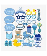 29PCS Baby BOY 1St Shower Party Baby Bottle Masks Photo Booth Props On A... - £15.21 GBP