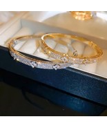 Luxury gold and silver bracelets with sparkling zirconia- Elegant jewelry - $28.95
