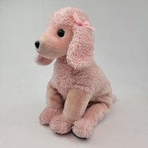 Pink Poodle Dog Stuffed Animal Plush Toy 12 Inches Beanie Toy - £3.78 GBP