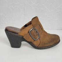 BOC Womens Shoes Size 8/39 Brown Leather Chunky Heels Slip-On Clogs - $27.70