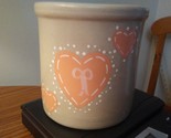 Roseville Ransbottom High Jar 2 Quart crock with pink hearts - $37.04