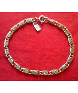 EMMONS Gold Tone BRACELET 7.5 inch Swirled Links w/ C Clasp Signed Hang Tag - £10.05 GBP