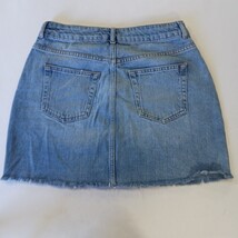 Topshop Moto RN#125149 Women's Blue Denim Frayed Mini Skirt Size 8 Waist 28" image 15
