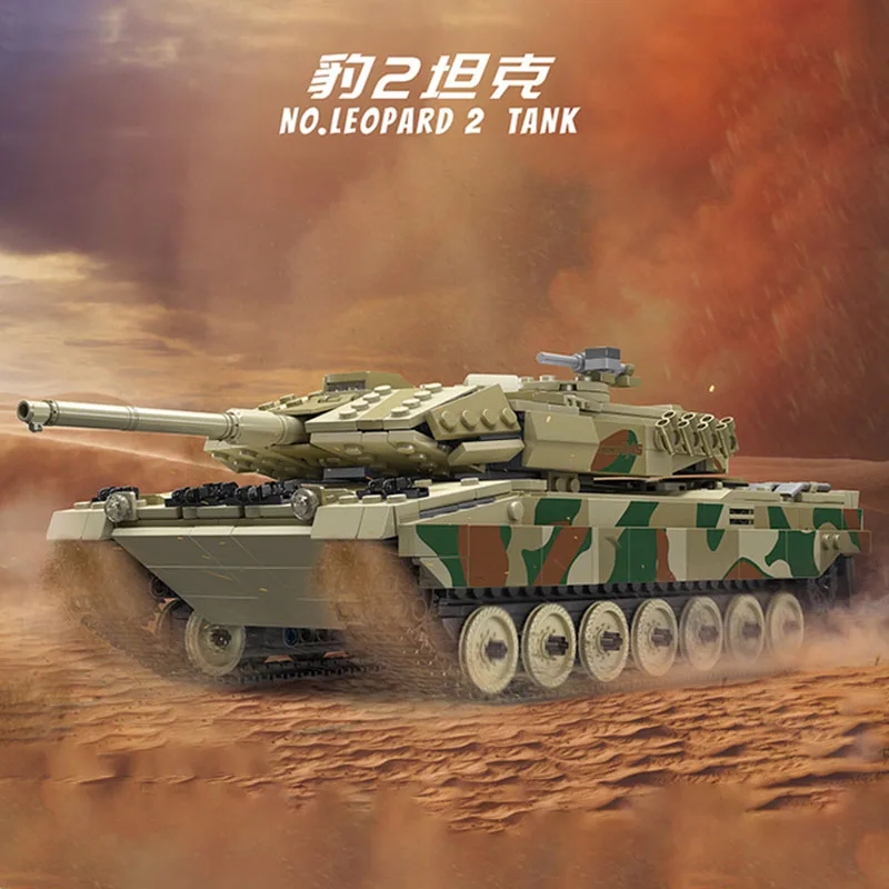 Assembling Building Block Large German Leopard 2 Tank Classic Toys Adult Display - £184.13 GBP