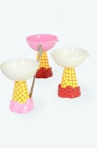 Department 56 Ice Cream Compote Bowls with Spoons Set Of 3 Celebrate The Day NEW - £108.24 GBP