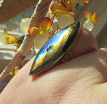 Beautiful Light Blue Labradorite Ring, Size 7 US, Handmade - $32.00