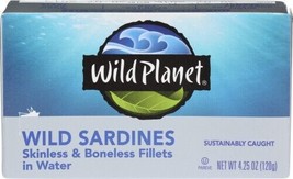 WILD PLANET Sardines Bnls Skls Water 4.25OZ Pack of 12 - £41.35 GBP