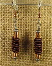 Earrings Pierced 2.5&quot; Copper Twisted Wire Industrial-Look White Shepherd Hooks - £6.21 GBP